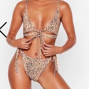 NWOT Nasty Gal Dalmatian Tie Bikini